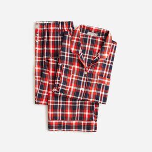 NWT J. Crew Flannel long-sleeve cropped pajama pant set in plaid